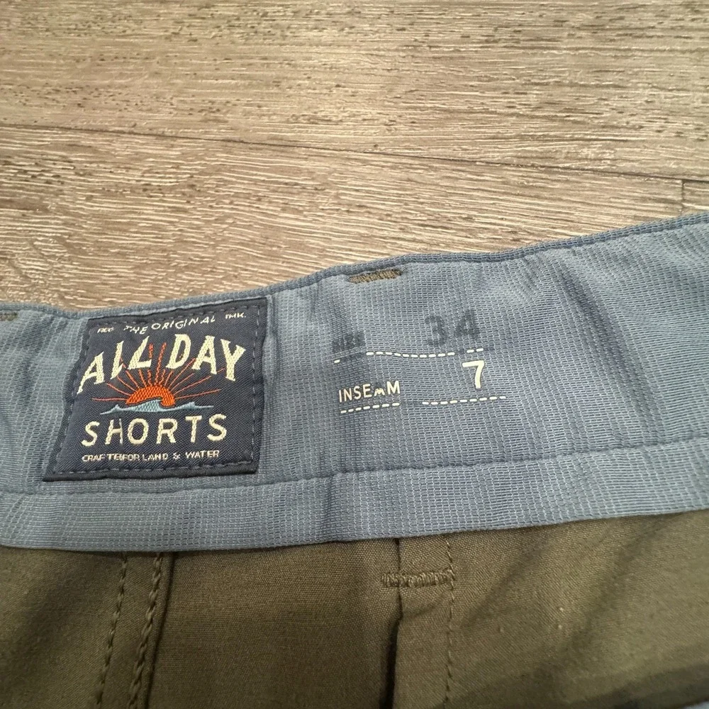 Faherty Shorts Mens 34 Green All Day Drawstring Performance Stretch 7